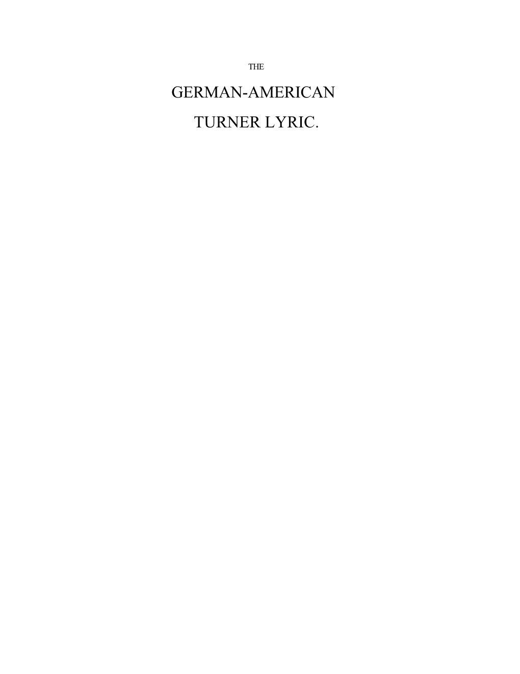 German-American Turner Lyric