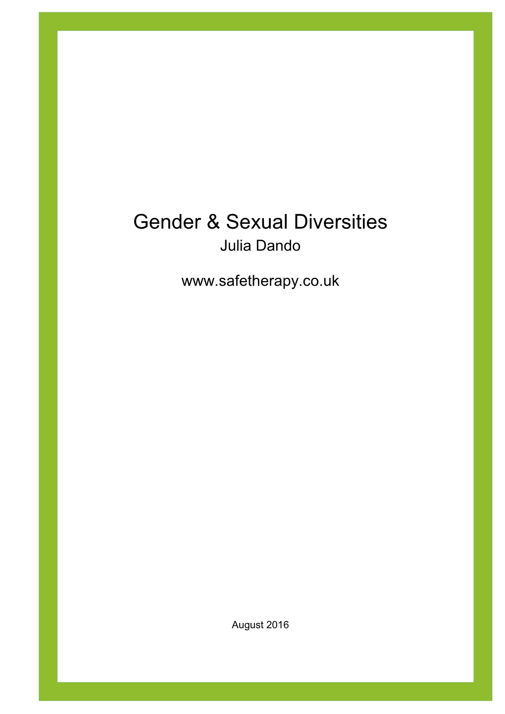 Gender & Sexual Diversities