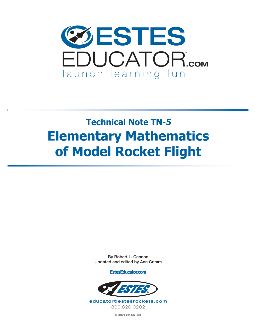 Elementary Mathematics of Model Rocket Flight