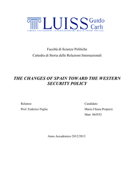 The Changes of Spain Toward the Western Security Policy