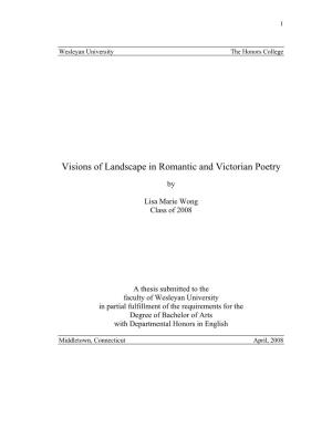 Visions of Landscape in Romantic and Victorian Poetry
