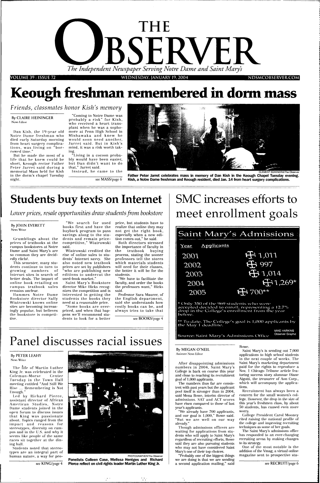 Keough Freshman Remembered in Donn Mass