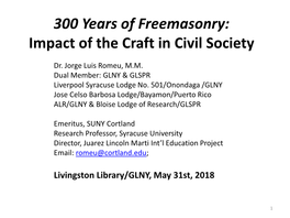 Freemasons in the Development of Civil Society