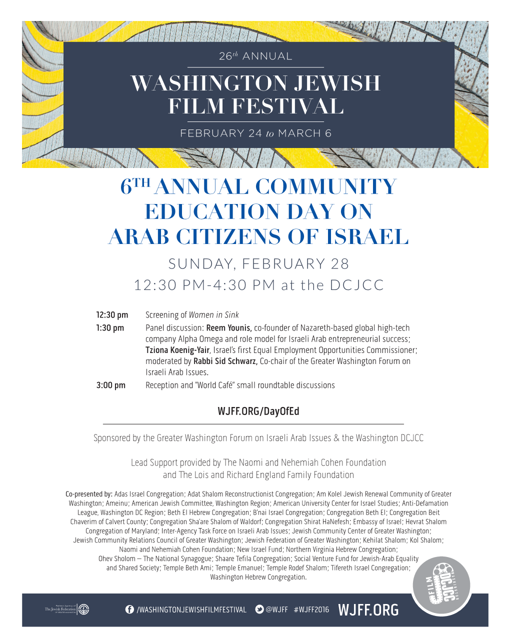 6TH ANNUAL COMMUNITY EDUCATION DAY on ARAB CITIZENS of ISRAEL SUNDAY, FEBRUARY 28 12:30 PM-4:30 PM at the DCJCC