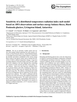 Sensitivity of a Distributed Temperature-Radiation Index Melt Model Based