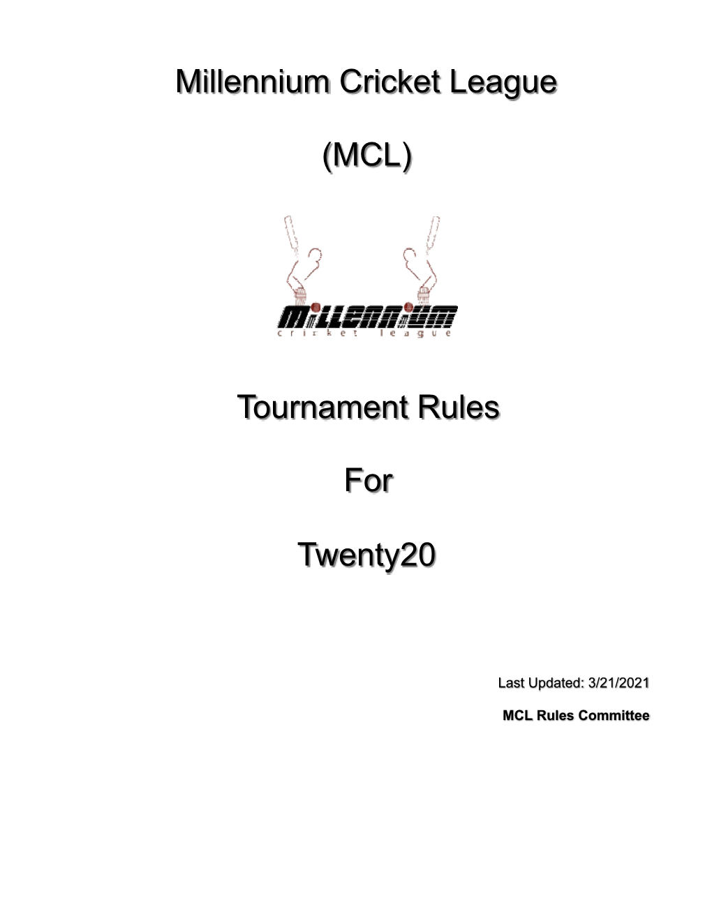 MCL Twenty20 Rulebook 2021 V1.0