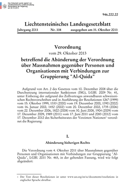 Liechtensteinisches Landesgesetzblatt Jahrgang 2013 Nr