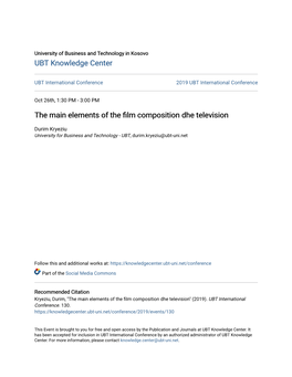 The Main Elements of the Film Composition Dhe Television