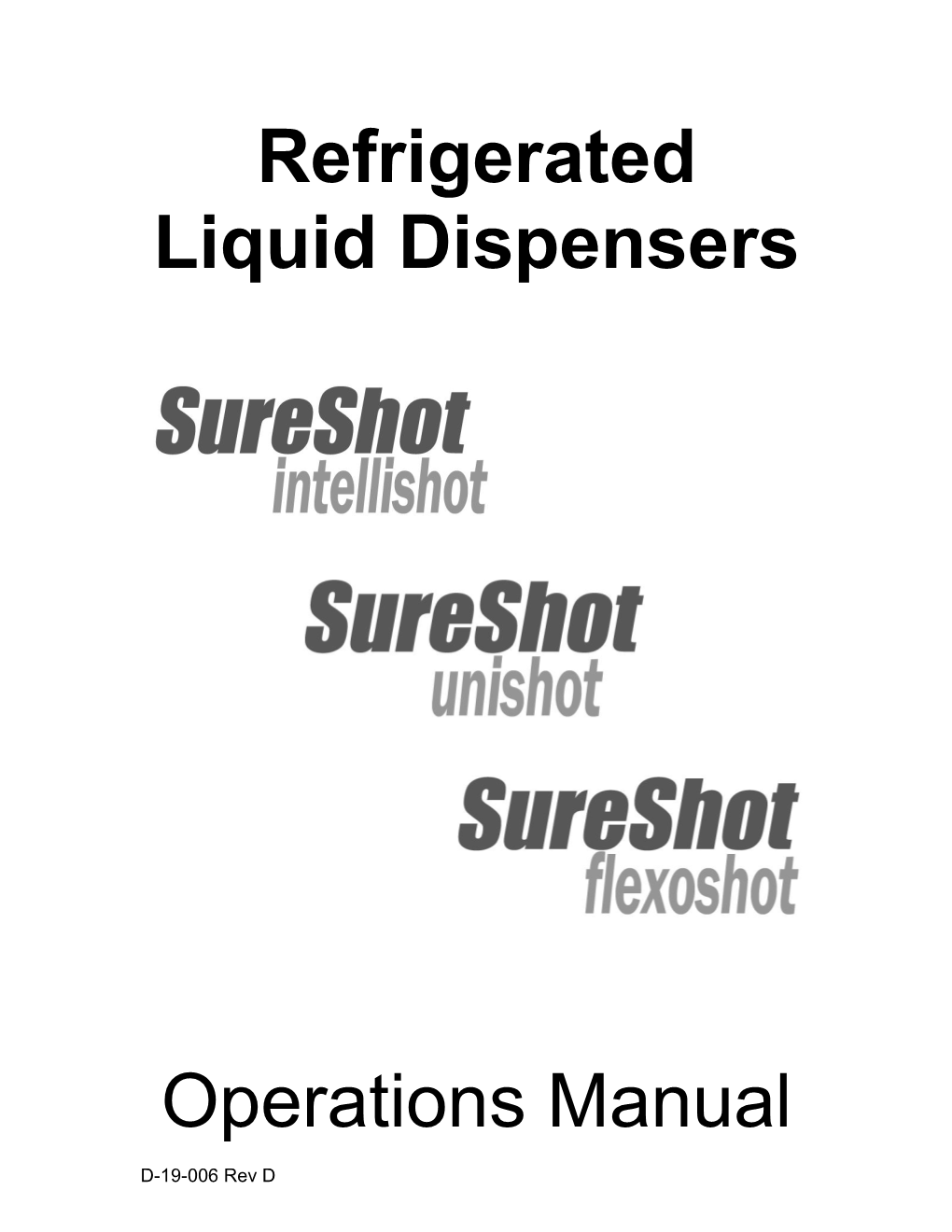 Refrigerated Liquid Dispensers Operations Manual