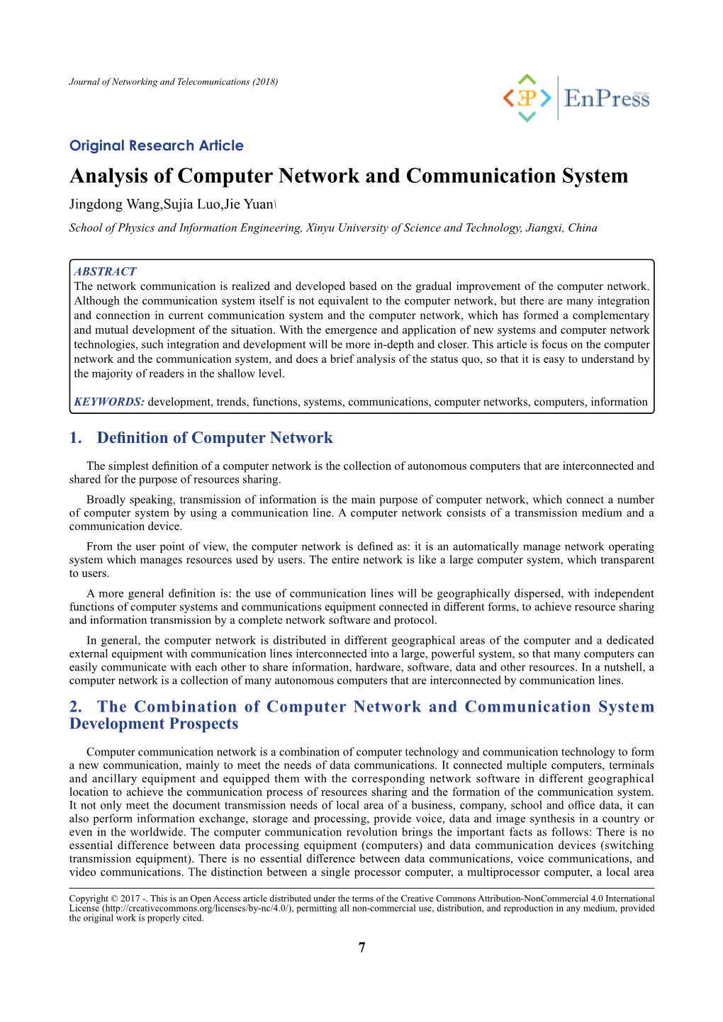 Analysis of Computer Network and Communication System