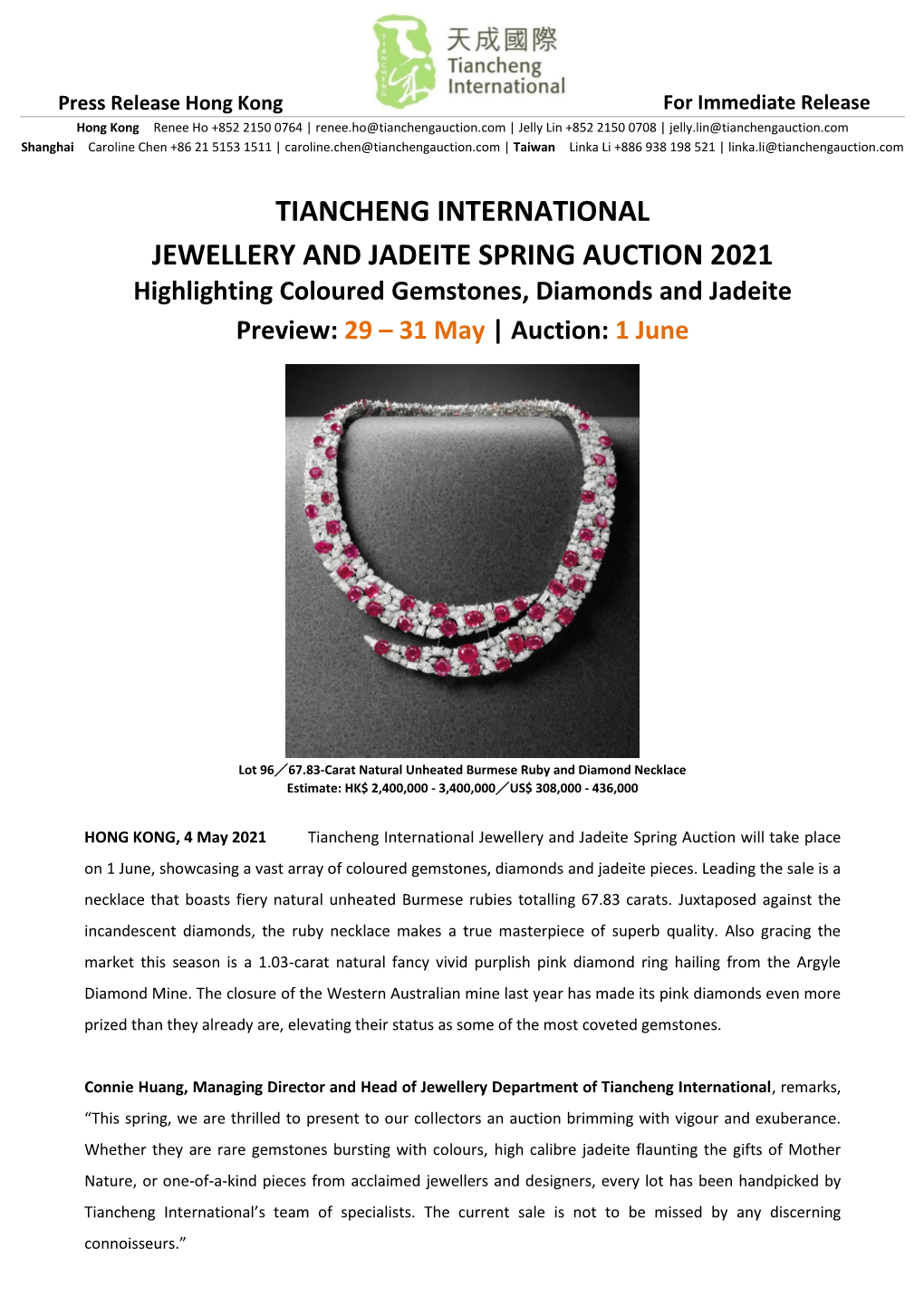 4 MAY Tiancheng International Jewellery and Jadeite Spring