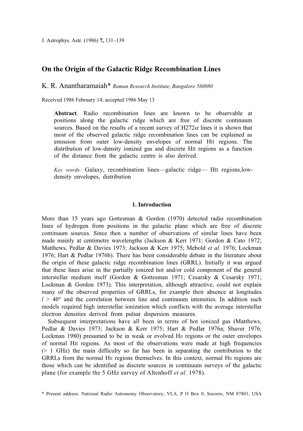 On the Origin of the Galactic Ridge Recombination Lines