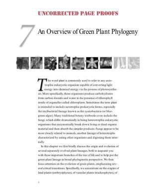 JUDD W.S. Et. Al. (2002) Plant Systematics: a Phylogenetic Approach. Chapter 7. an Overview of Green