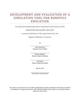 Development and Evaluation of a Simulation Tool For