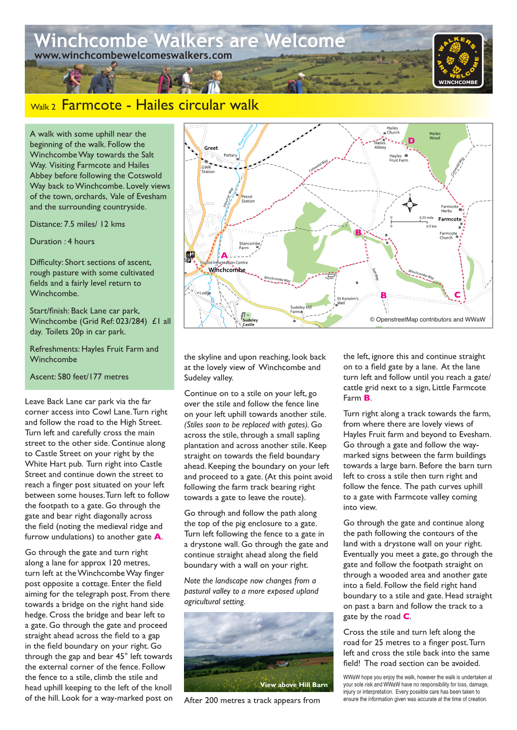 Farmcote and Hailes GWR W O Ts W Hill Wood O S Station C T Climb O Abbey Before Following the Cotswold C