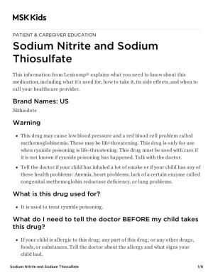 Sodium Nitrite and Sodium Thiosulfate