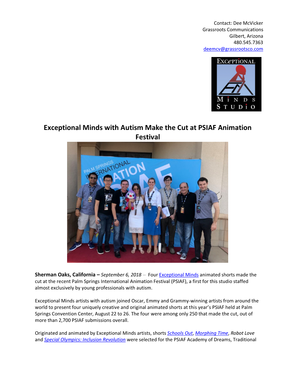 Exceptional Minds with Autism Make the Cut at PSIAF Animation Festival