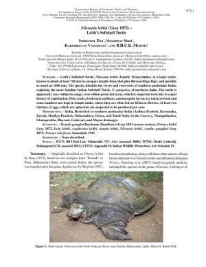 Nilssonia Leithii (Gray 1872) – Leith's Softshell Turtle