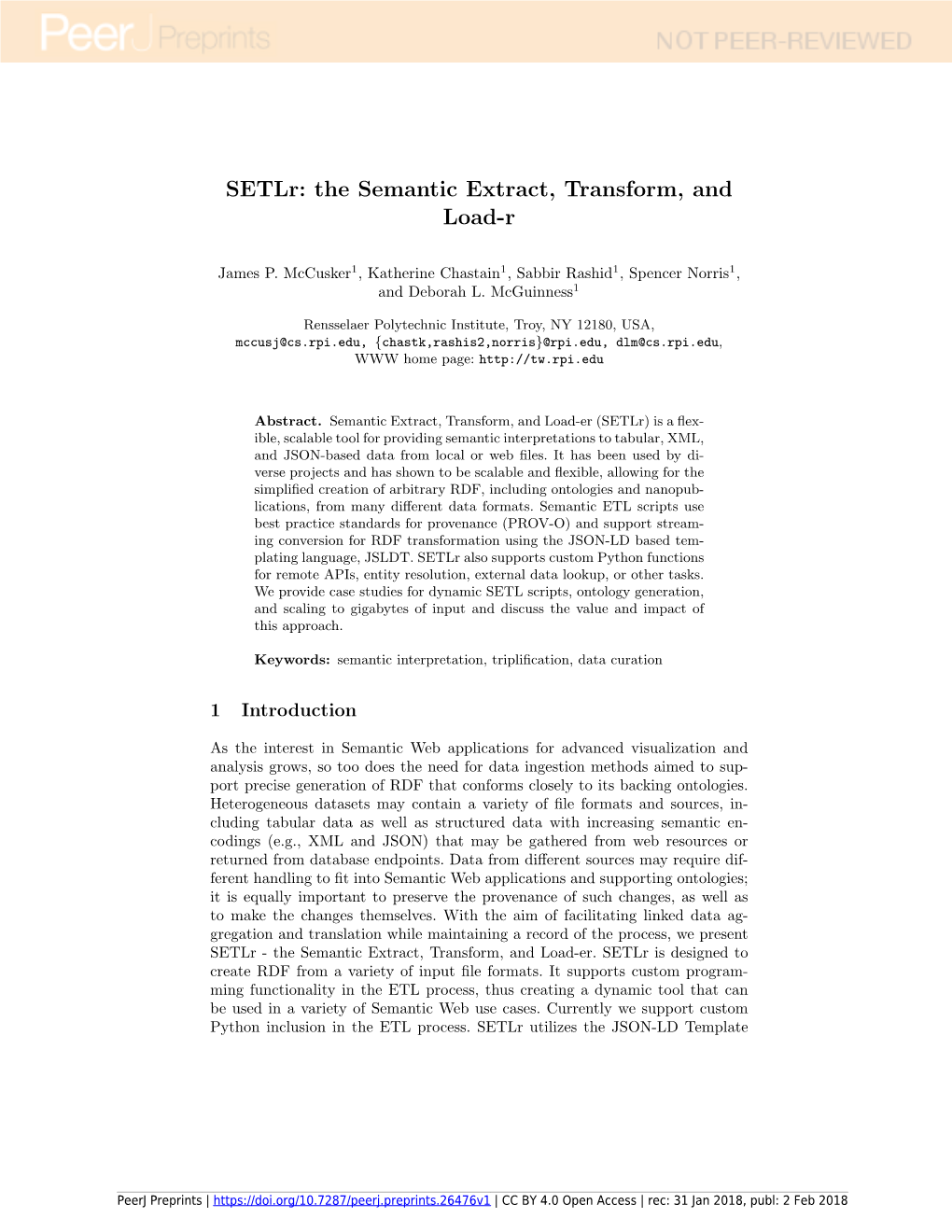 The Semantic Extract, Transform, and Load-R