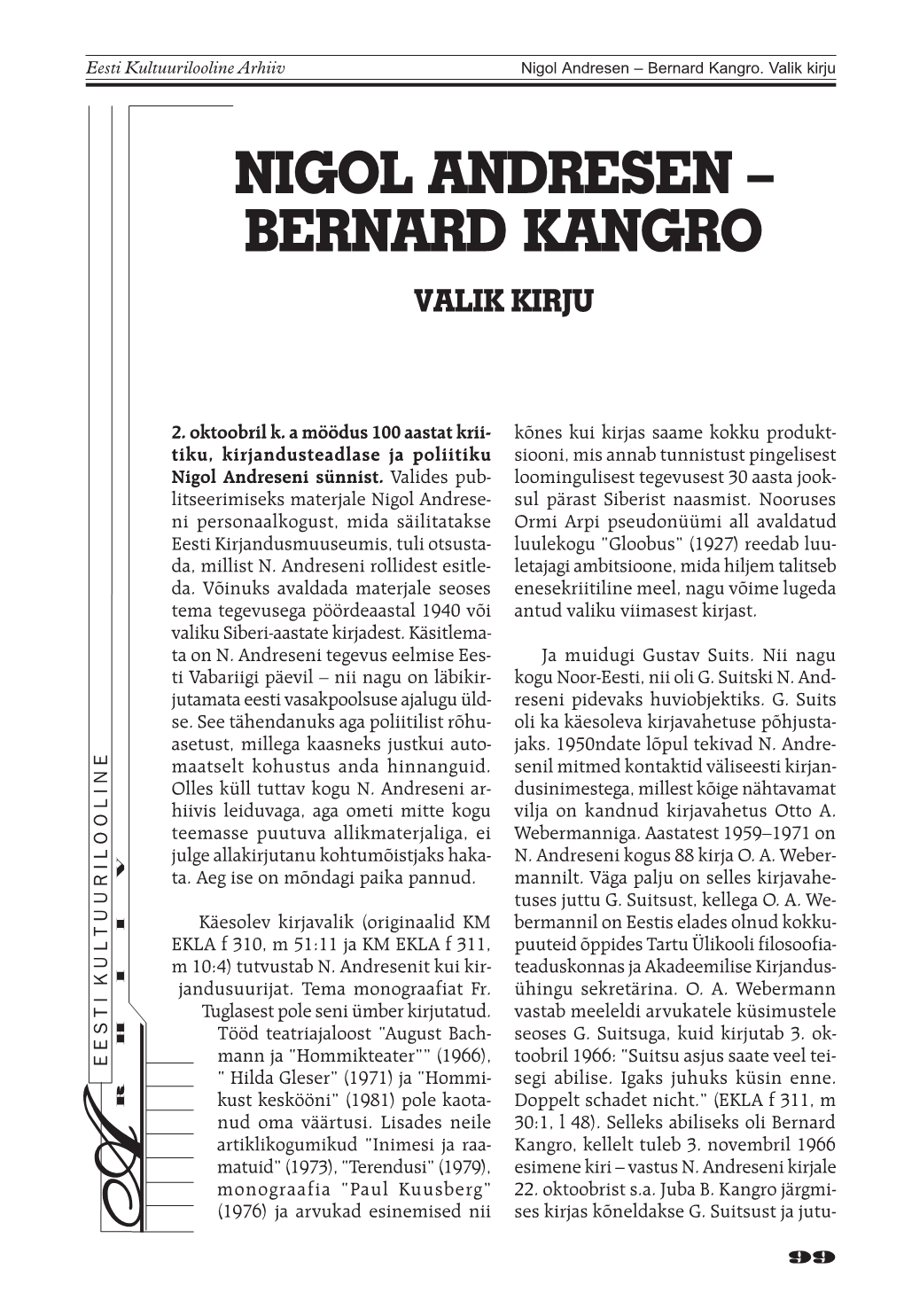 Nigol Andresen – Bernard Kangro