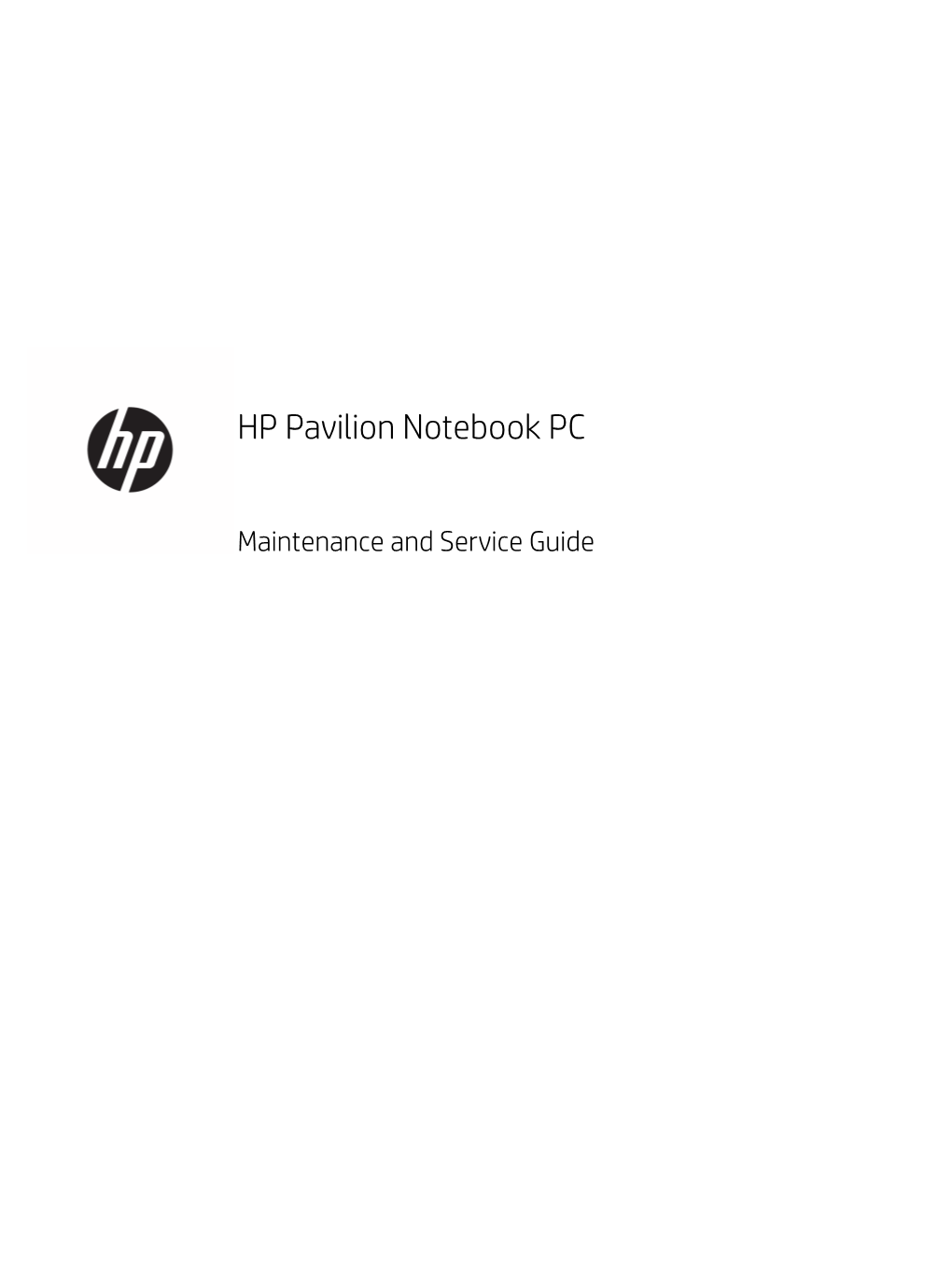 HP Pavilion Notebook PC Maintenance and Service Guide