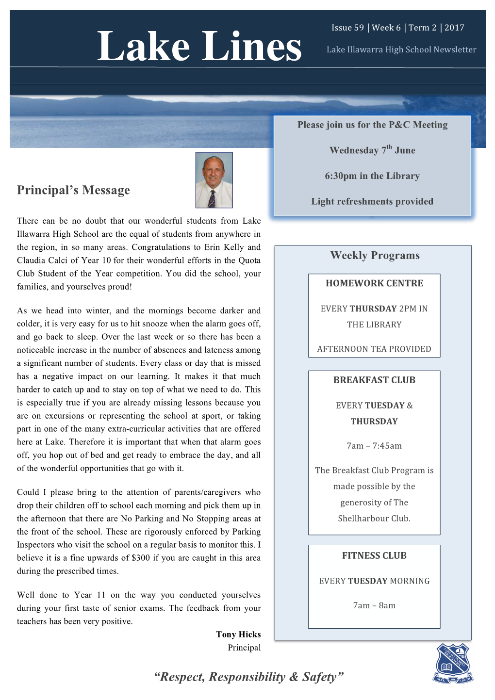 Lake Lines Lake Illawarra High School Newsletter