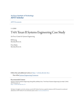 T-6A Texan II Systems Engineering Case Study Air Force Center for Systems Engineering