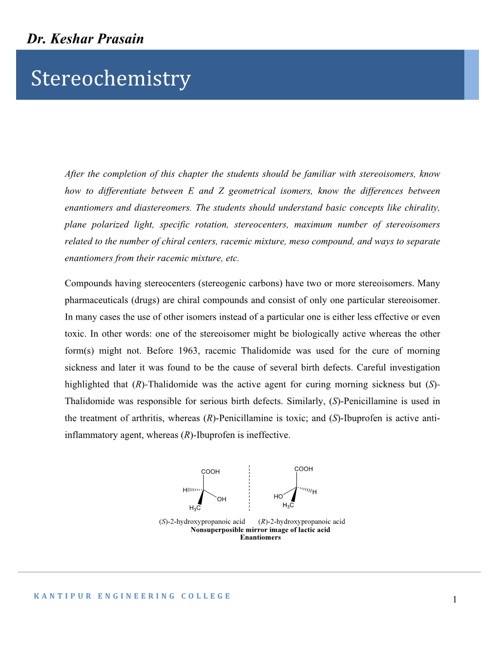 Stereochemistry