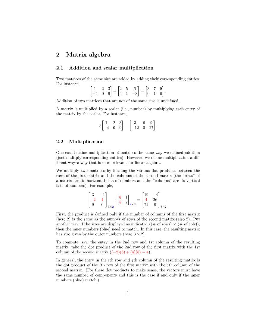 2 Matrix Algebra