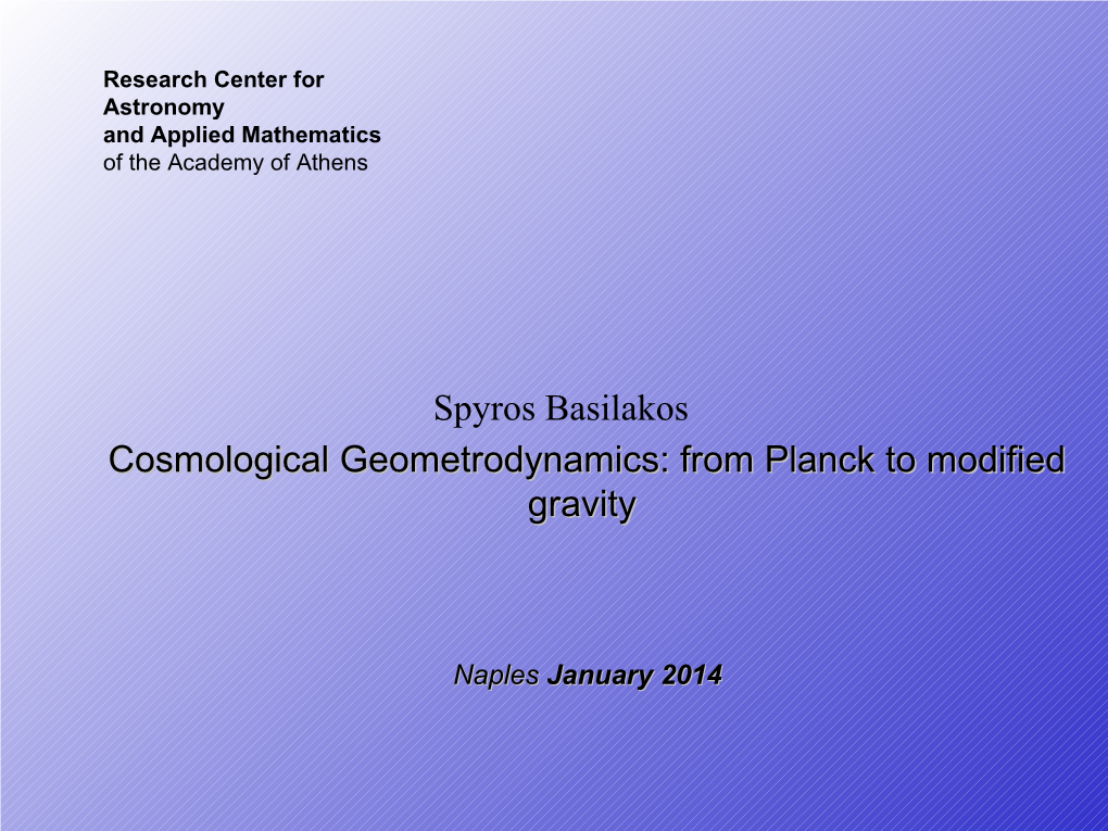 Cosmological Geometrodynamics: from Planck to Modified Gravity
