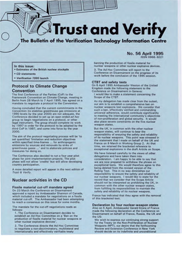 Trust and Verify O the Bulletin of the Verification Technology Information Centre