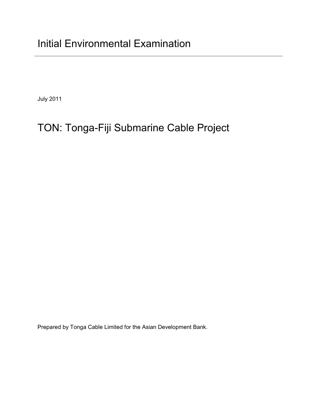 Tonga-Fiji Submarine Cable Project