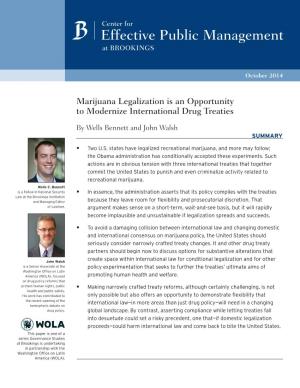 Marijuana Legalization Is an Opportunity to Modernize International Drug Treaties