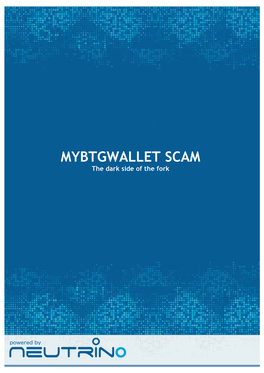 MYBTGWALLET SCAM the Dark Side of the Fork