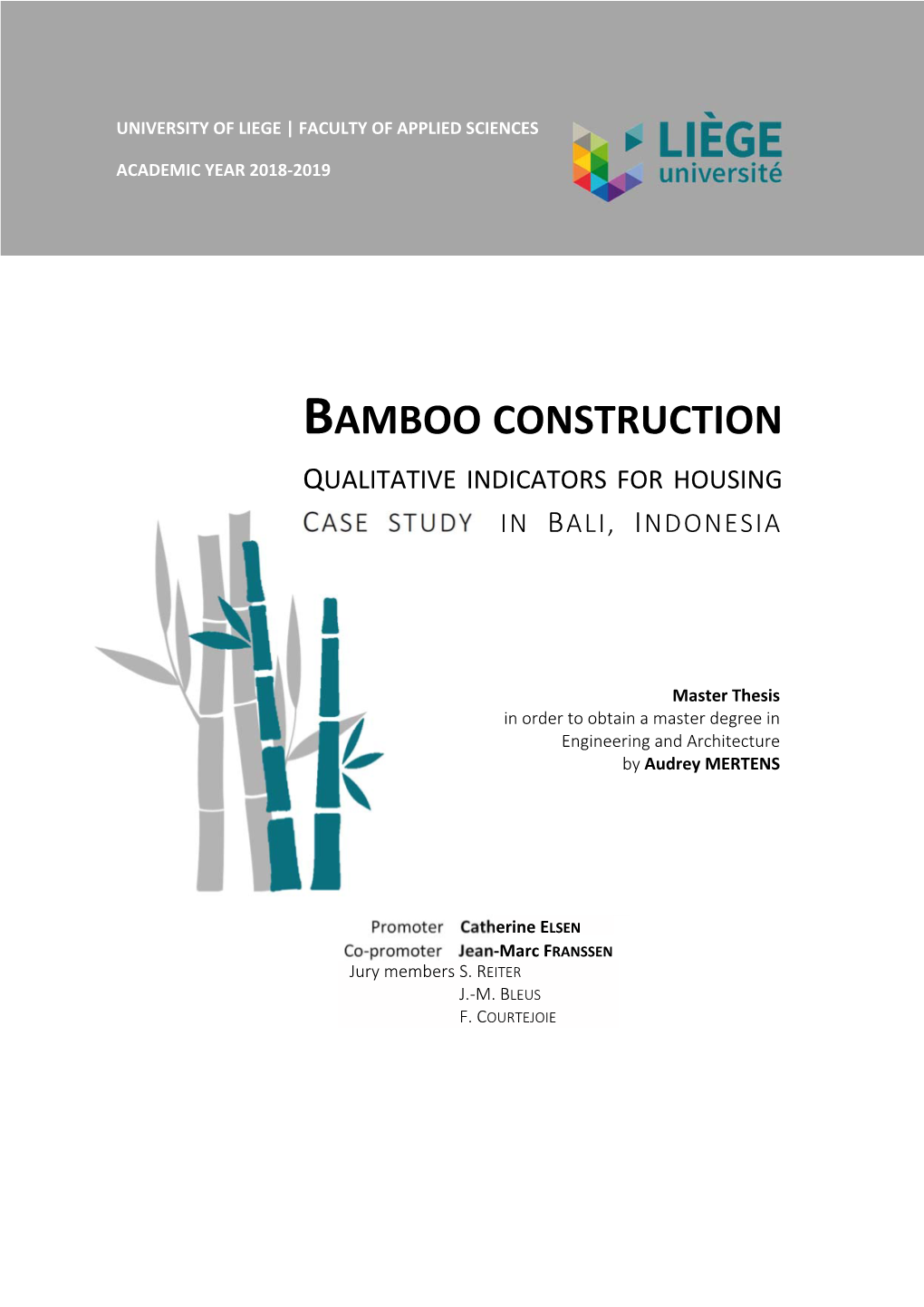 Bamboo Construction Qualitative Indicators for Housing Case Study in Bali, Indonesia