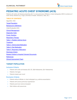 Acute Chest Syndrome