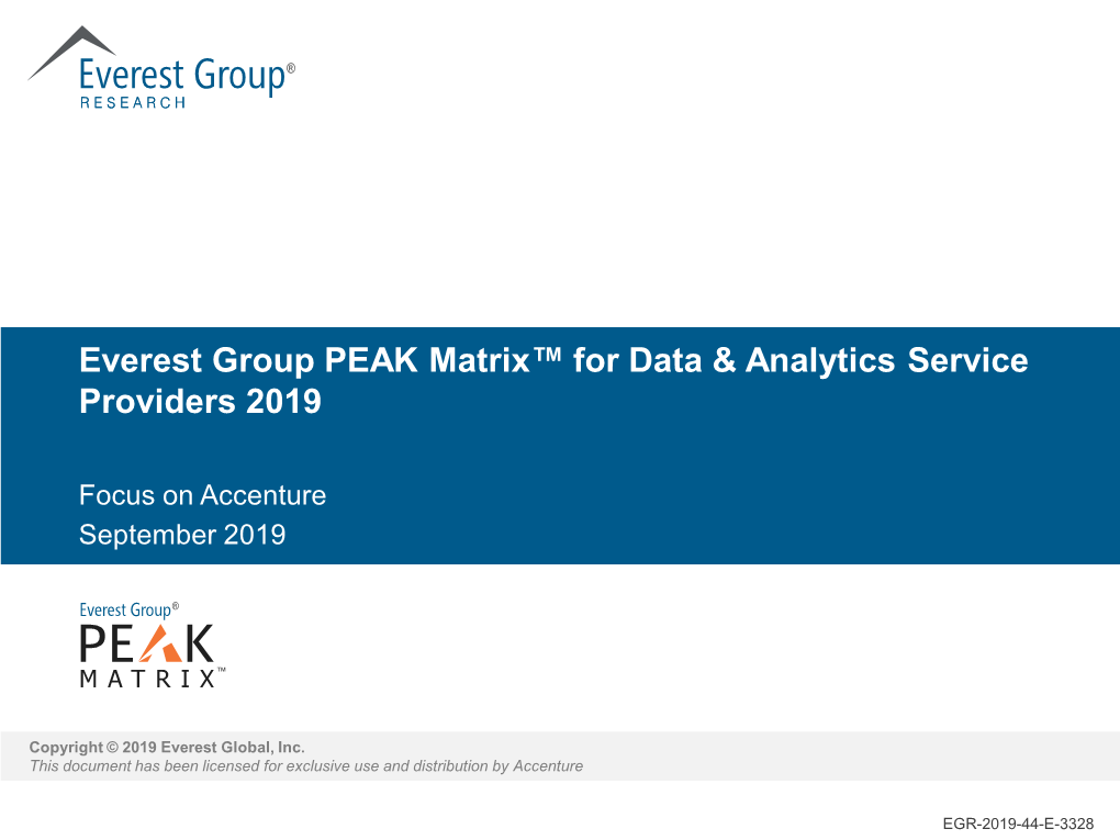 Everest Group PEAK Matrix for Data & Analytics (D&A