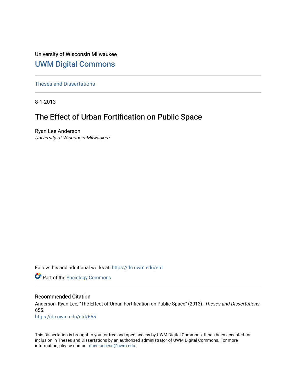 The Effect of Urban Fortification on Public Space