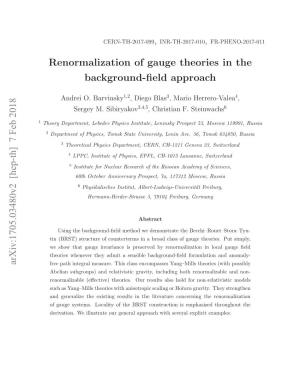 Renormalization of Gauge Theories in the Background-Field Approach