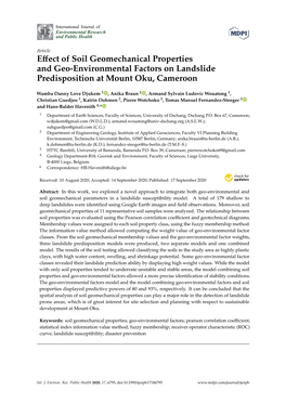 Effect of Soil Geomechanical Properties and Geo-Environmental Factors on Landslide Predisposition at Mount Oku, Cameroon