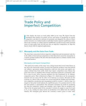 Trade Policy and Imperfect Competition