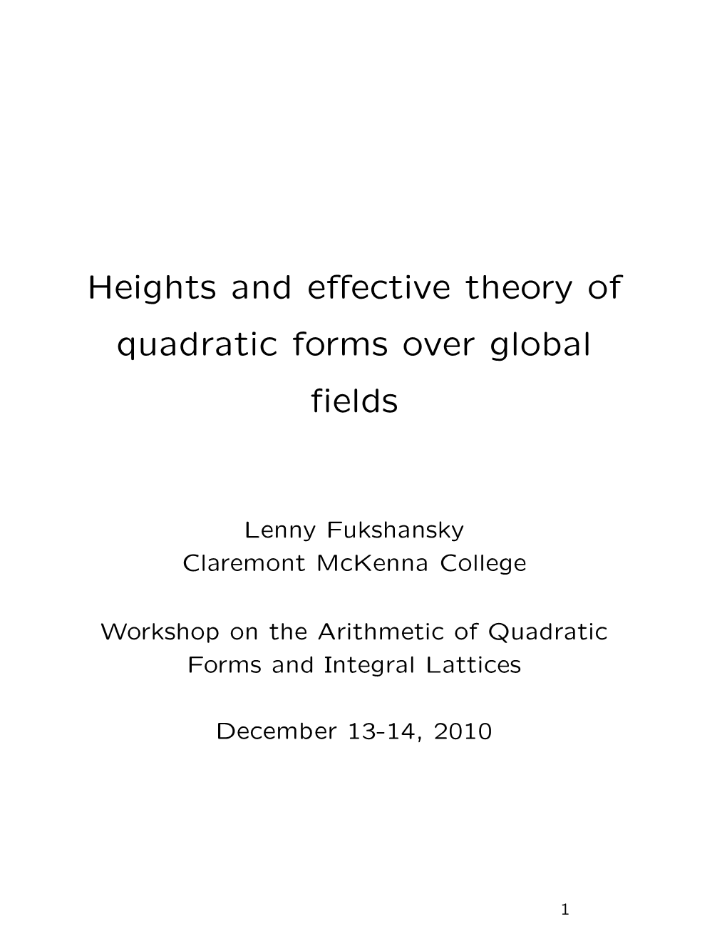 Heights and Effective Theory of Quadratic Forms Over Global Fields