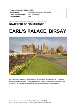 Earl's Palace, Birsay