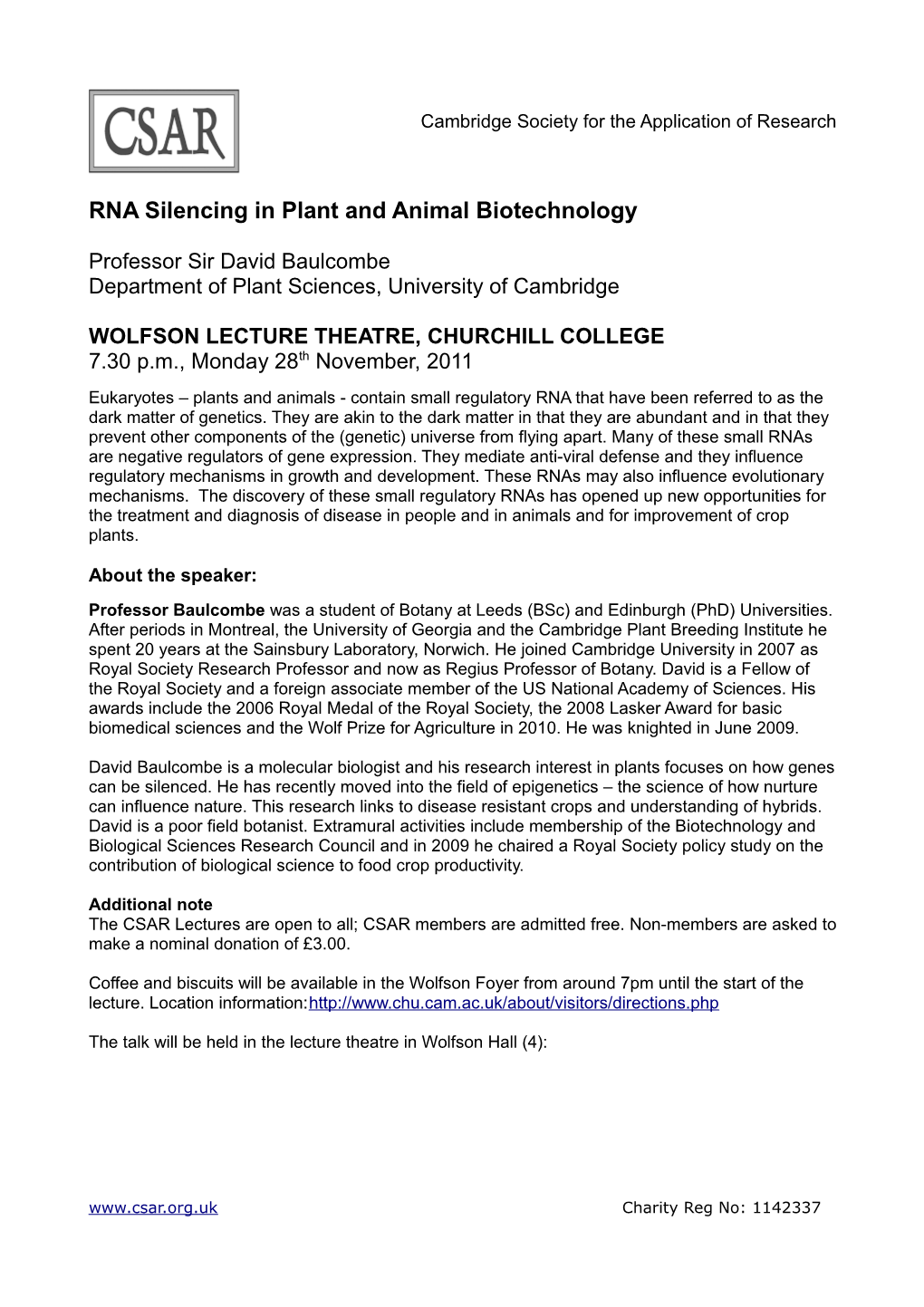 RNA Silencing in Plant and Animal Biotechnology