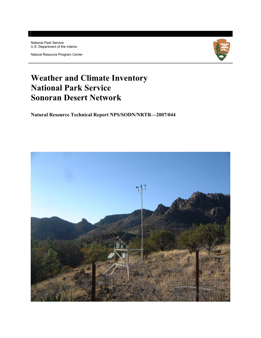Weather and Climate Inventory National Park Service Sonoran Desert Network