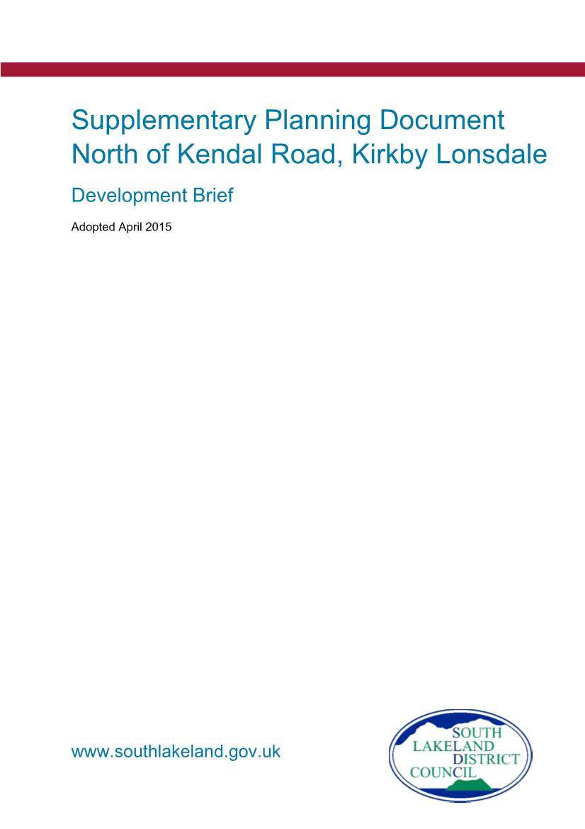 North of Kendal Road, Kirkby Lonsdale Development Brief