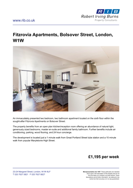 Fitzrovia Apartments, Bolsover Street, London, W1W