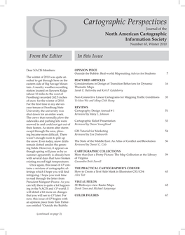 Cartographic Perspectives Perspectives 1 Journal of the North American Cartographic Information Society Number 65, Winter 2010