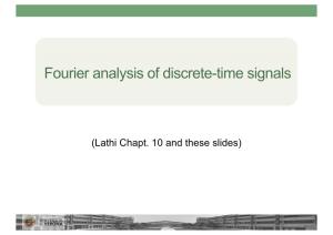 Fourier Analysis of Discrete-Time Signals