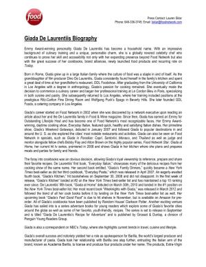 Giada De Laurentiis Biography